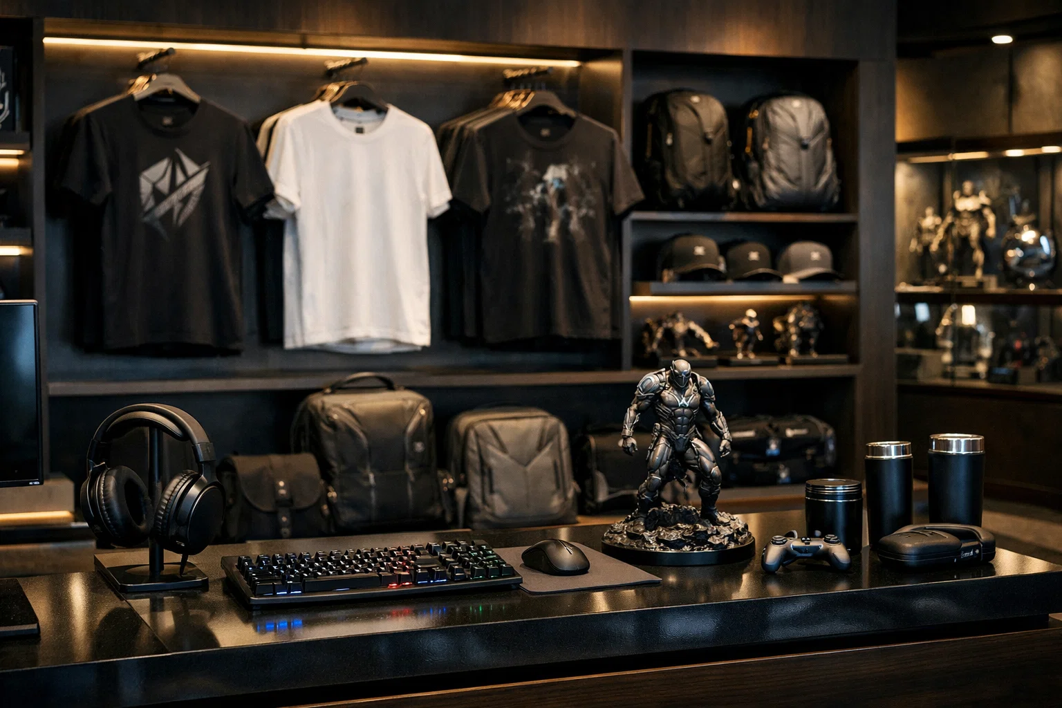 Gaming merch and CROWN branded products